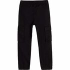 Boys Black Logo Trousers, 1, hi-res