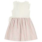 Girls Ivory & Pink Ruffled Dress, 1, hi-res