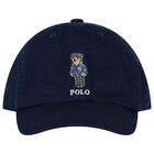 Boys Navy Blue Polo Bear Cap, 1, hi-res