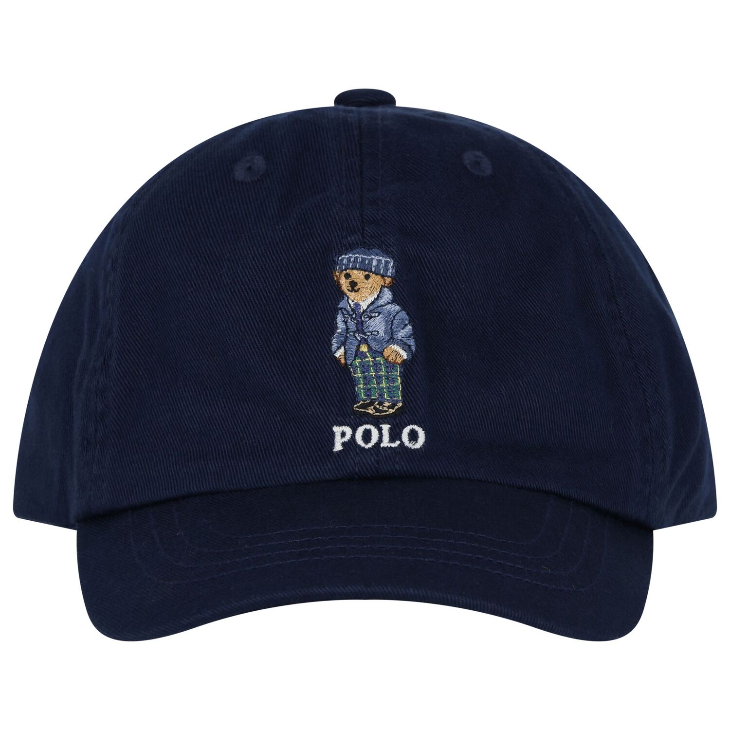 Boys Navy Blue Polo Bear Cap, 1, hi-res