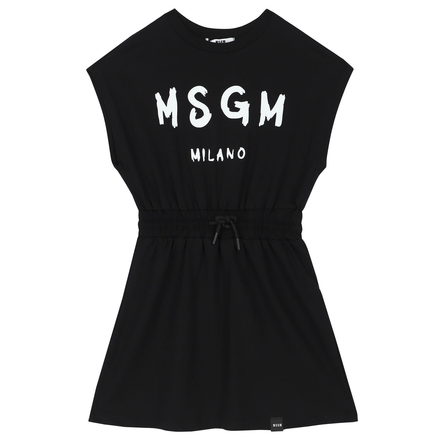 Girls Black Logo Dress, 2, hi-res