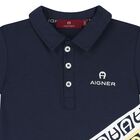 Younger Boys Navy Blue Logo Polo Shirt, 2, hi-res