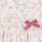Baby Girls Ivory & Pink Toile de Jouy Dress, 1, hi-res
