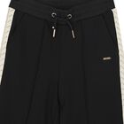 Girls Black Logo Trousers, 1, hi-res