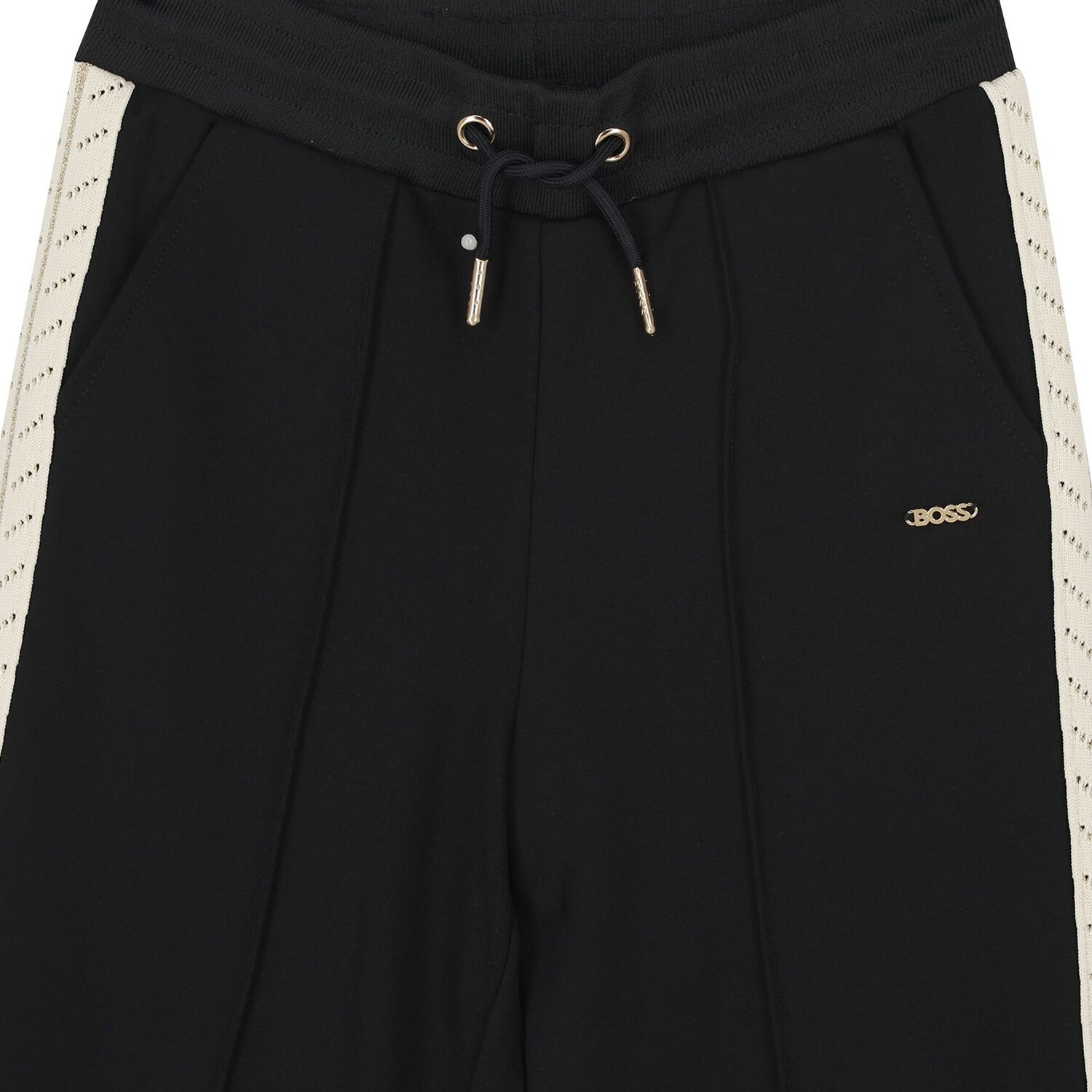 Girls Black Logo Trousers, 1, hi-res image number null