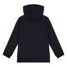 Boys Navy Blue Logo Hooded Top, 1, hi-res
