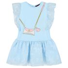 Younger Girls Blue Logo Bag Dress, 2, hi-res