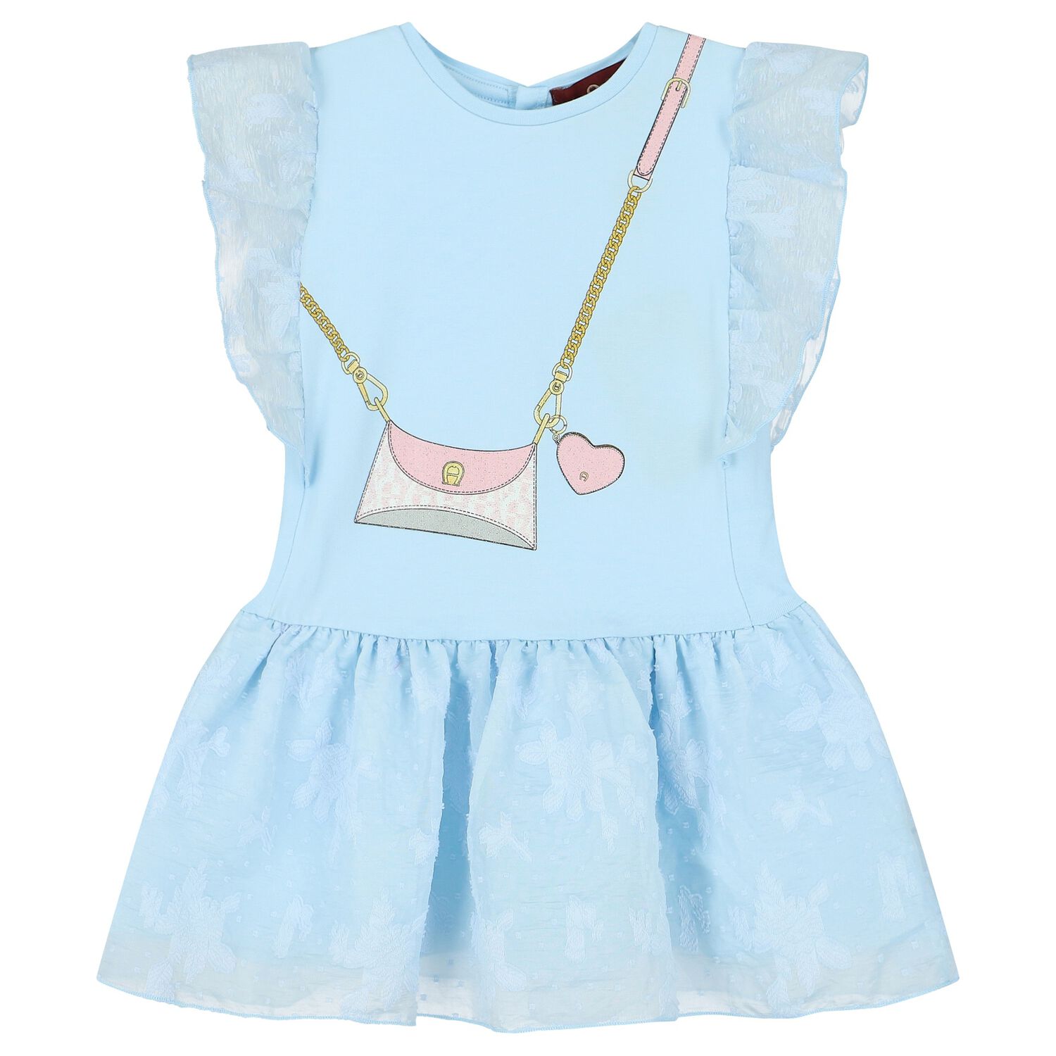 Younger Girls Blue Logo Bag Dress, 2, hi-res
