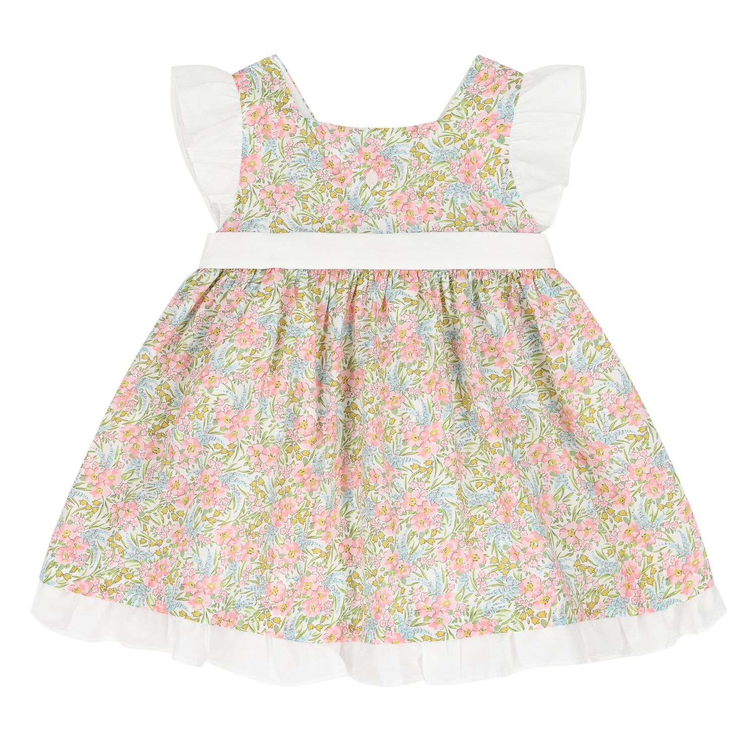 Girls Pink & White Floral Dress, 1, hi-res