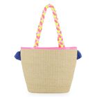 Girls Beige Straw Bag, 1, hi-res