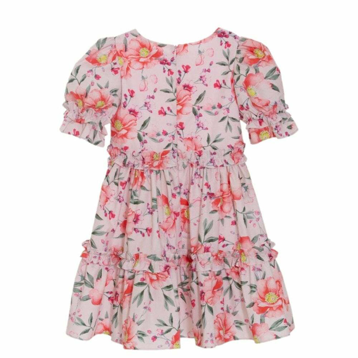 Girls Pink Floral Dress, 1, hi-res