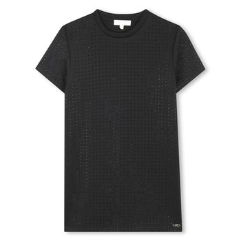 Girls Black Rhinestone Dress