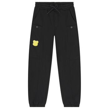 Boys Black Teddy Bear Joggers