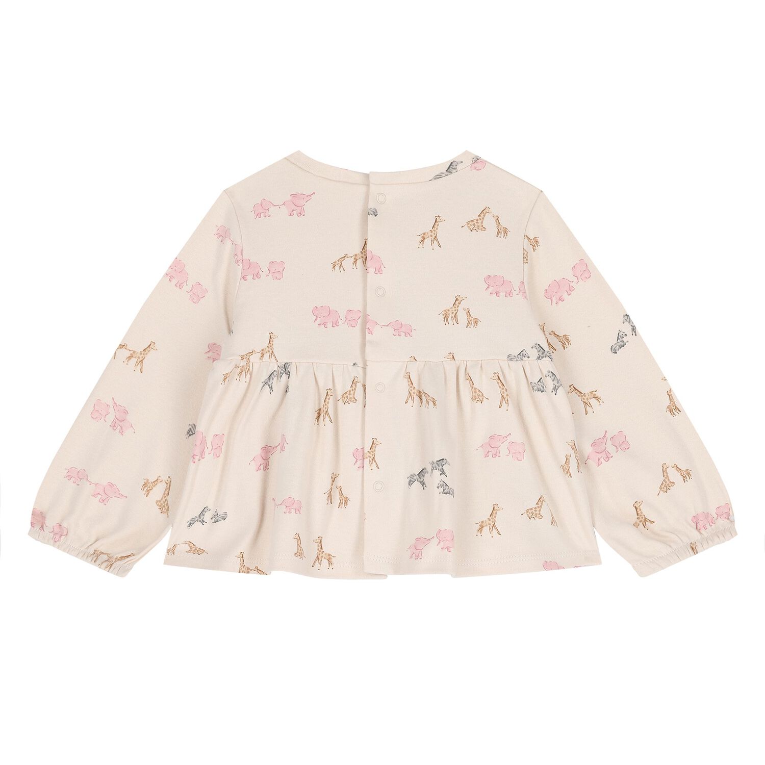 Baby Girls Pink & Beige Animals 3 Piece Trousers Set , 1, hi-res