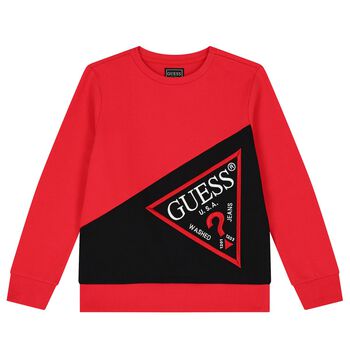 Guess Boys Red Logo Sweatshirt, 1 Boys Red Logo Sweatshirt