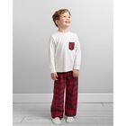 Boys White & Red Tartan Check Pyjamas, 1, hi-res