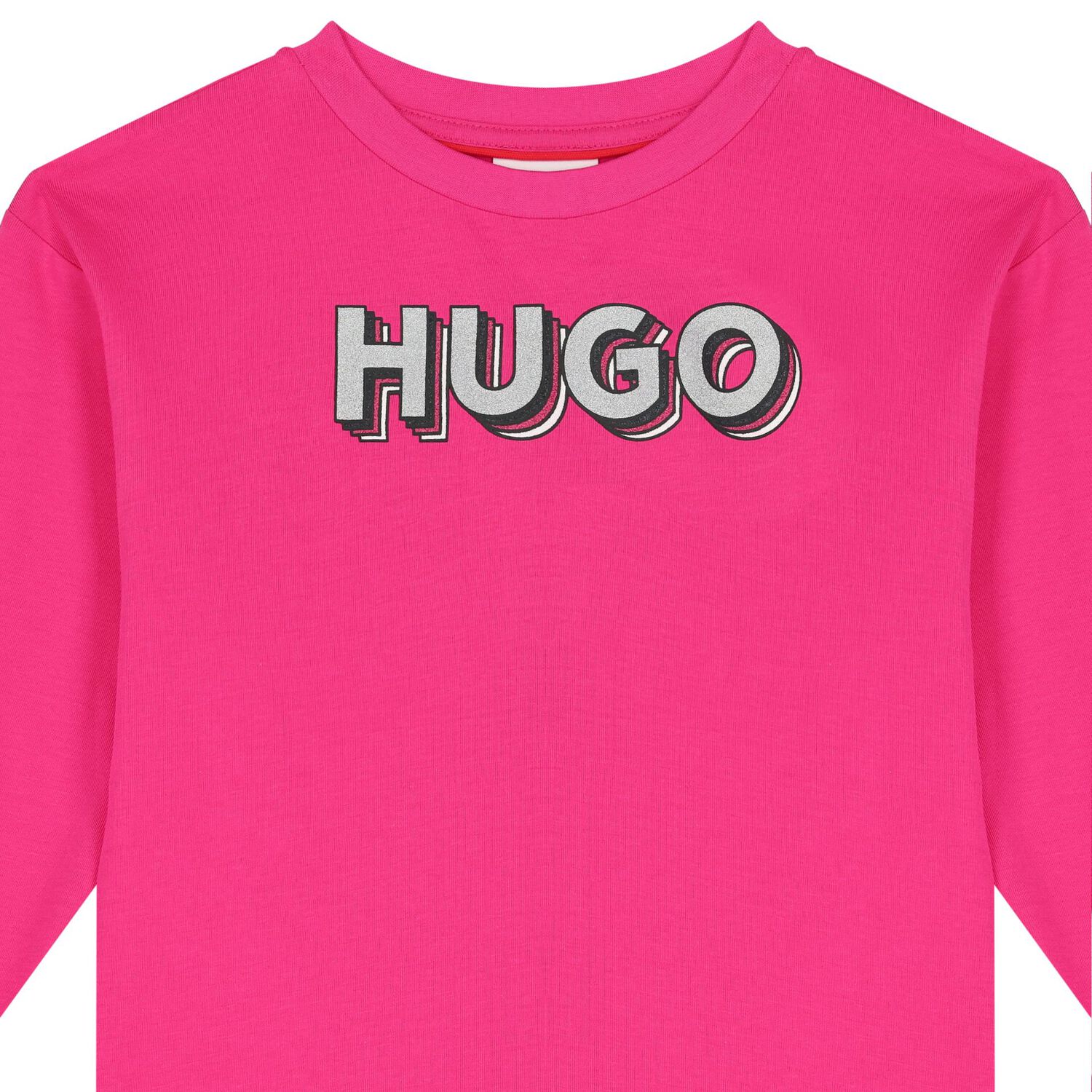 Girls Pink Logo Long Sleeve Top, 2, hi-res image number null