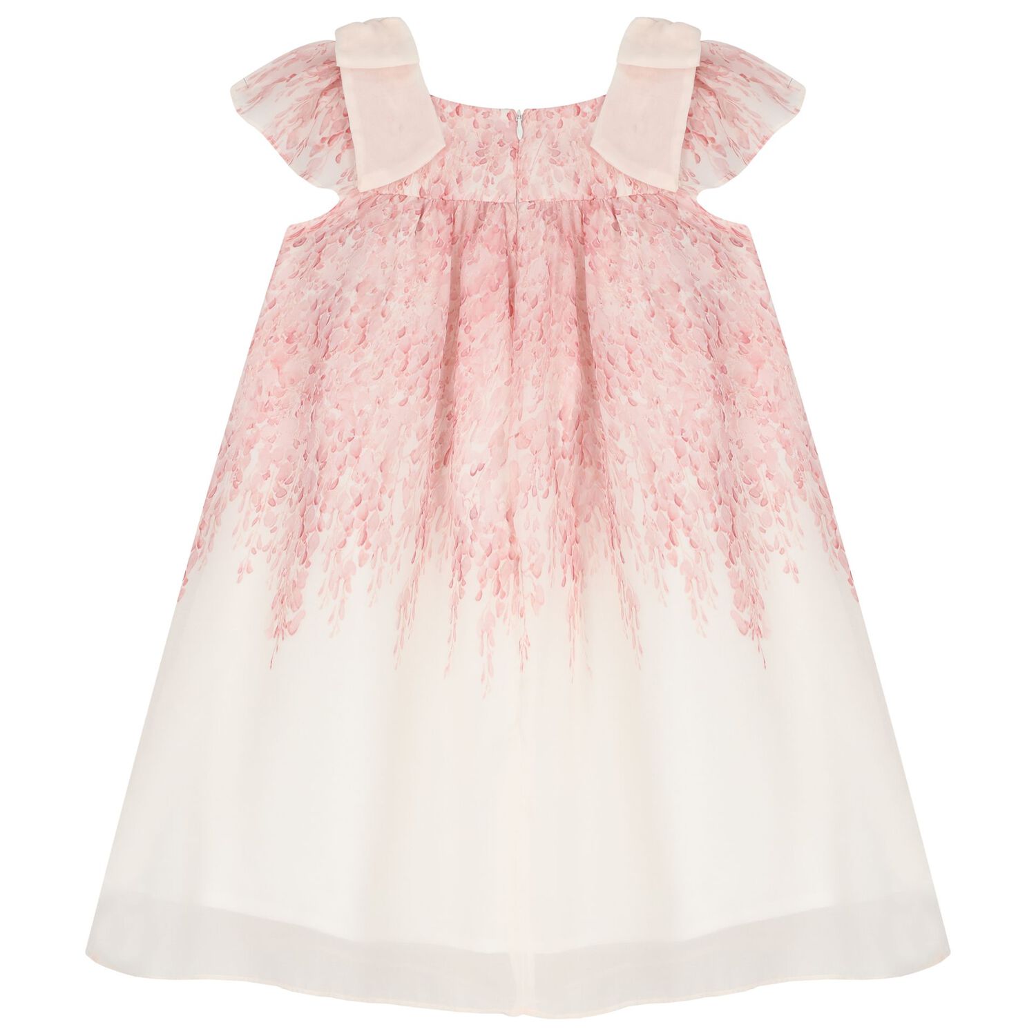 Girls Pink Chiffon Floral Dress, 1, hi-res