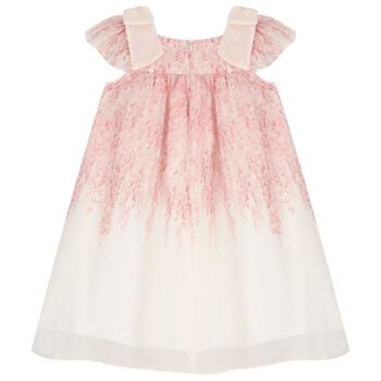 Girls Pink Chiffon Floral Dress