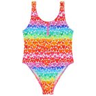 Girls Multi-Coloured Hearts Swimsuit, 1, hi-res