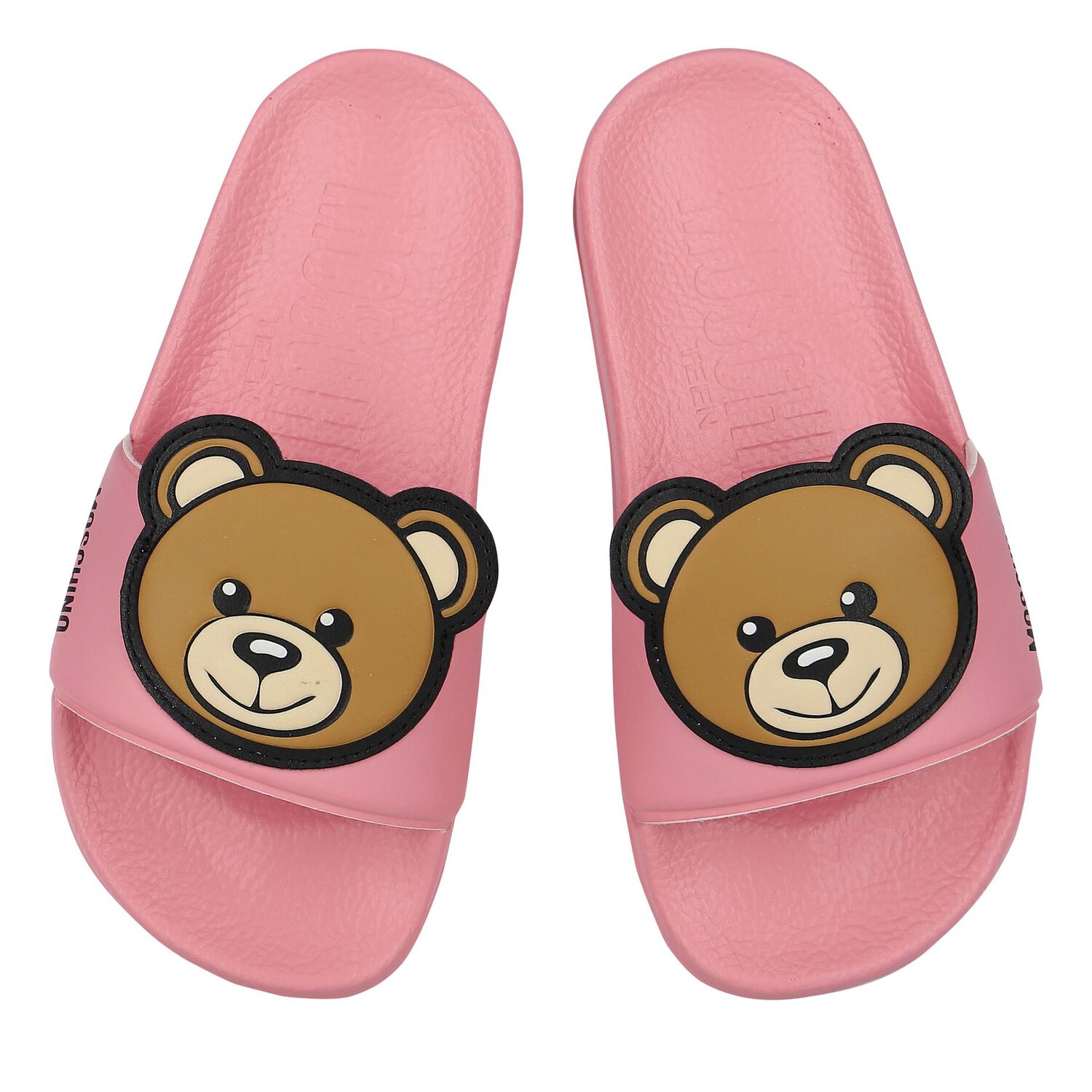 Girls Pink Teddy Bear Logo Sliders, 1, hi-res
