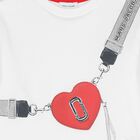 Girls White Logo Heart Bag Long Sleeve Top, 1, hi-res