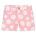 Girls Pink & White Logo Shorts, 1, hi-res