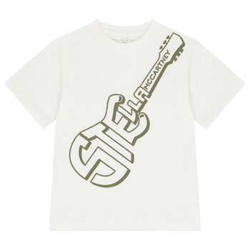 Boys Ivory Guitar Logo T-Shirt             