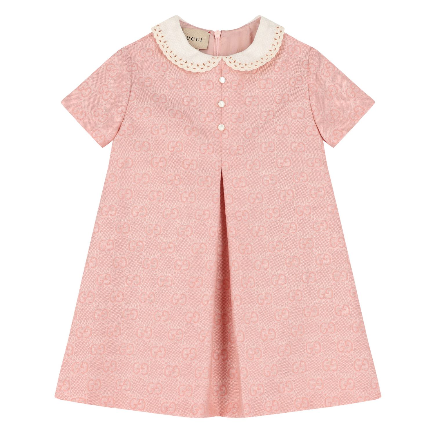 Younger Girls Pink GG Dress, 1, hi-res
