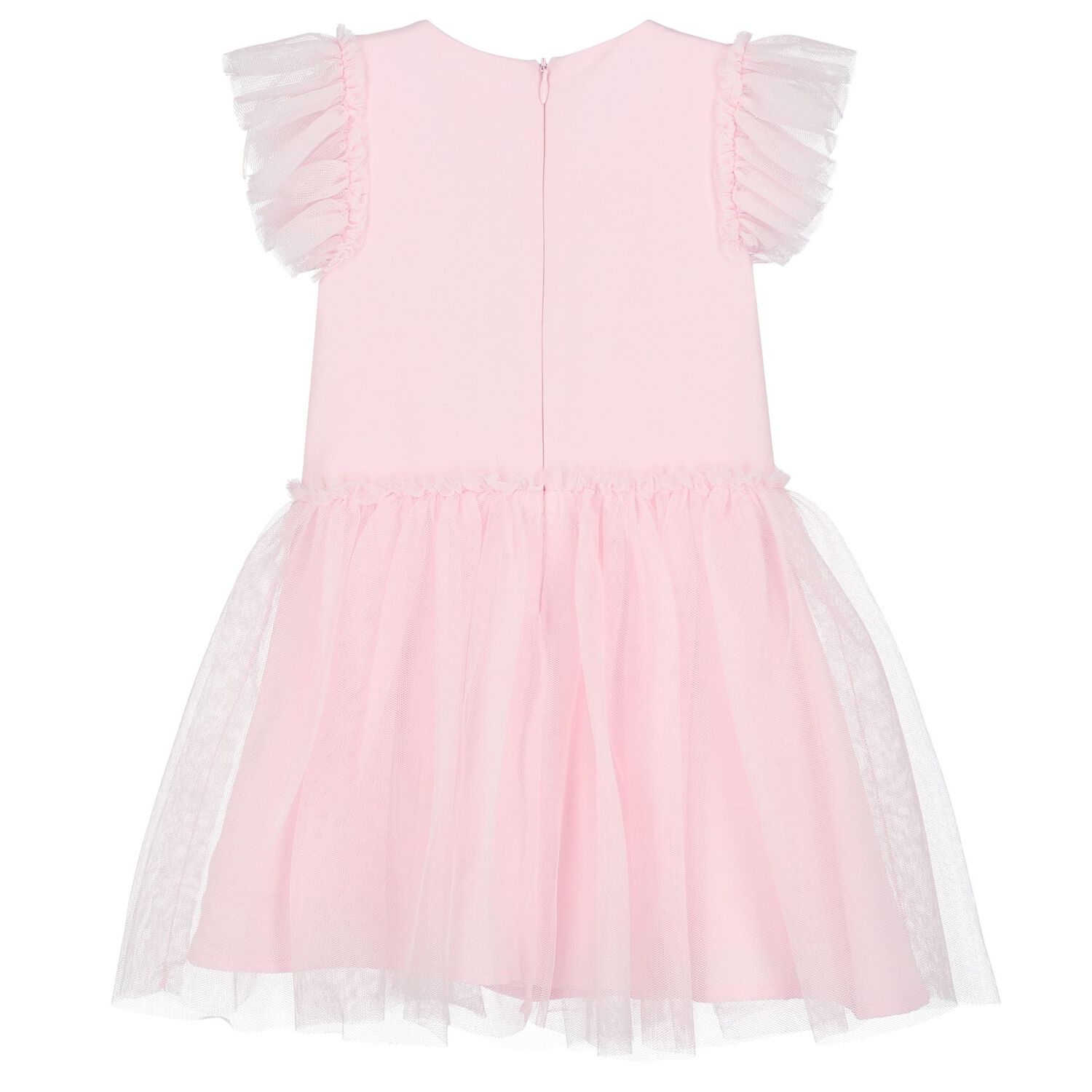 Baby Girls Pink Tulle Dress, 1, hi-res