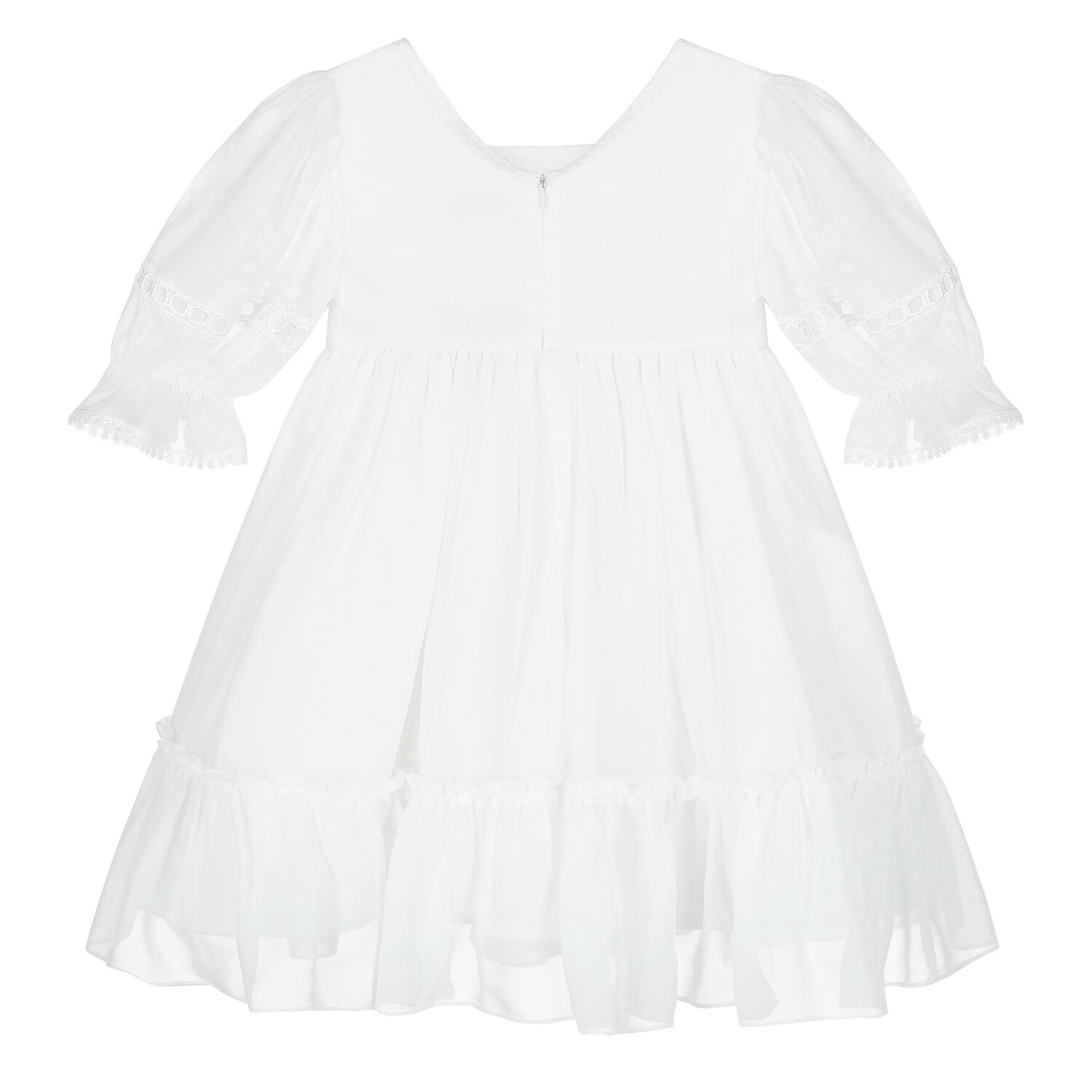 Girls Ivory Chiffon Dress, 1, hi-res image number null