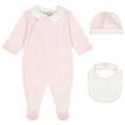 Baby Girls Pink Logo Babygrow Gift Set, 1, hi-res