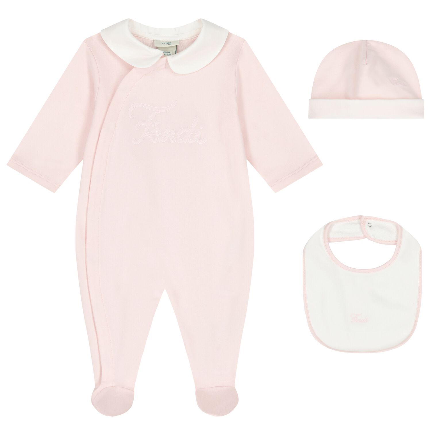 Baby Girls Pink Logo Babygrow Gift Set, 1, hi-res