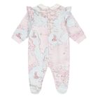 Baby Girls Pink & Blue Geo Map Babygrow, 1, hi-res