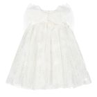 Younger Girls White Flower Tulle Dress, 1, hi-res