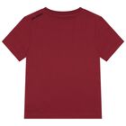 Boys Mini Me Burgundy Logo T-Shirt, 3, hi-res
