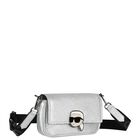 Girls Metallic Silver Ikonik Karl Logo Handbag, 1, hi-res
