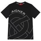 Boys Black Logo T-Shirt, 2, hi-res