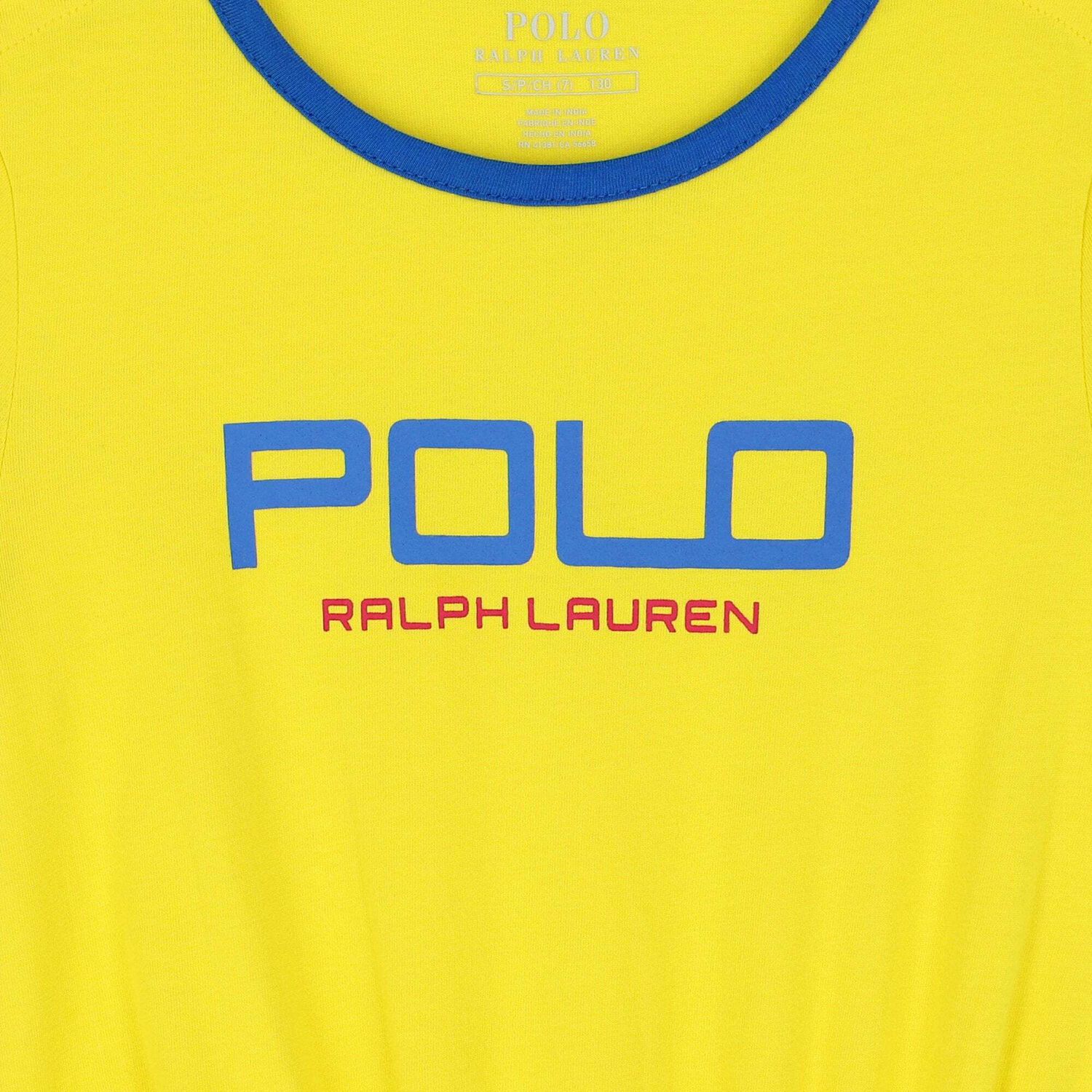 Girls Yellow Logo Playsuit, 1, hi-res