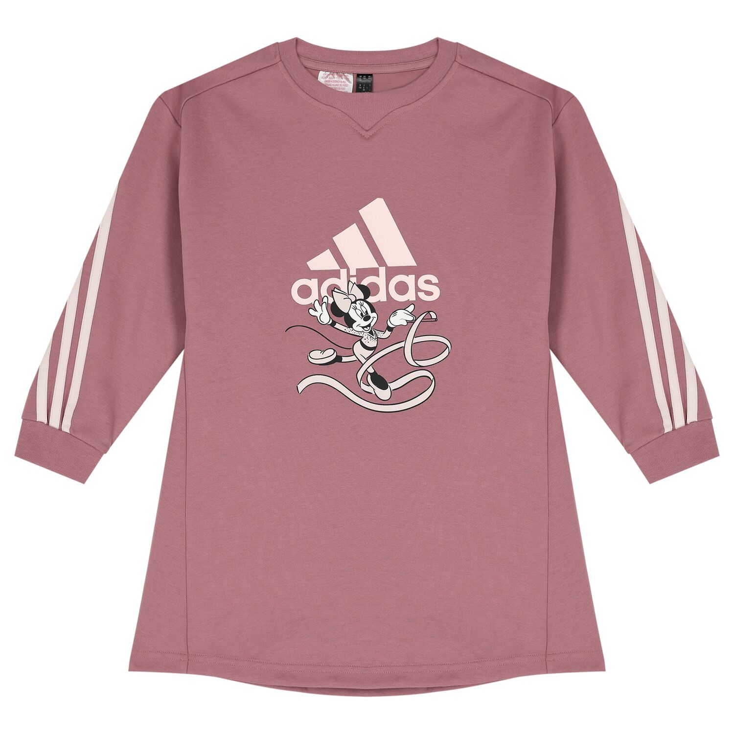 Girls Pink Minnie Mouse Logo Sweatshirt Dress, 1, hi-res