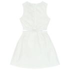 Girls White Logo Dress, 1, hi-res