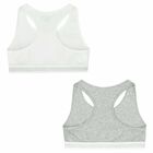 Girls White & Grey Bra Tops (2-Pack), 1, hi-res