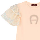 Girls Pink Sequin Logo Dress, 1, hi-res