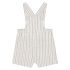 Baby Boys Beige & White Dungaree Set, 1, hi-res