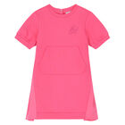 Younger Girls Pink Logo Dress, 1, hi-res