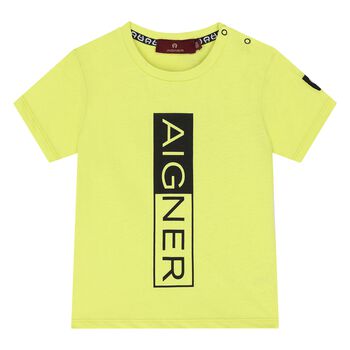 Younger Boys Green Logo T-Shirt