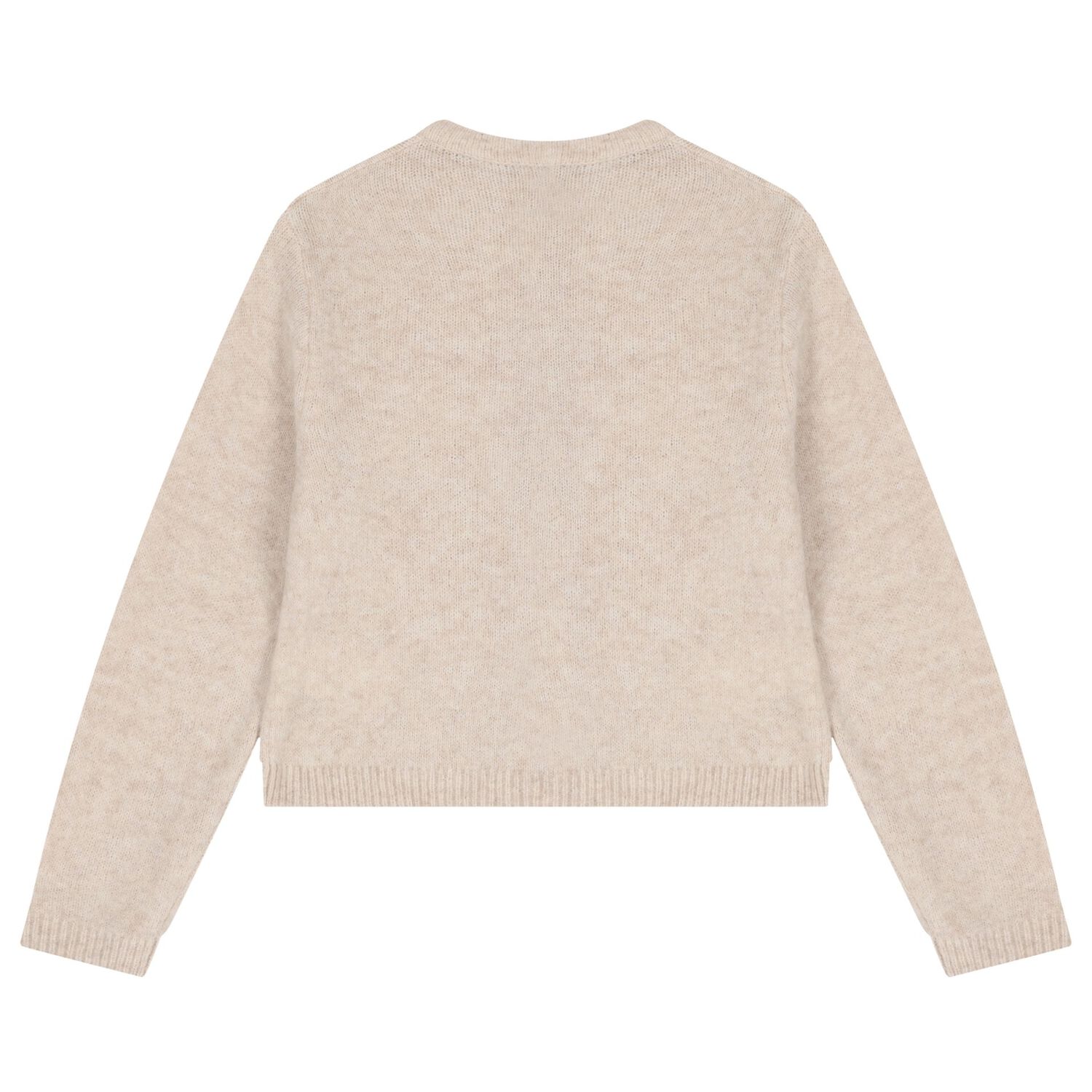 Girls Beige Bow Knitted Cardigan , 3, hi-res