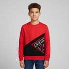 Boys Red Logo Sweatshirt, 1, hi-res
