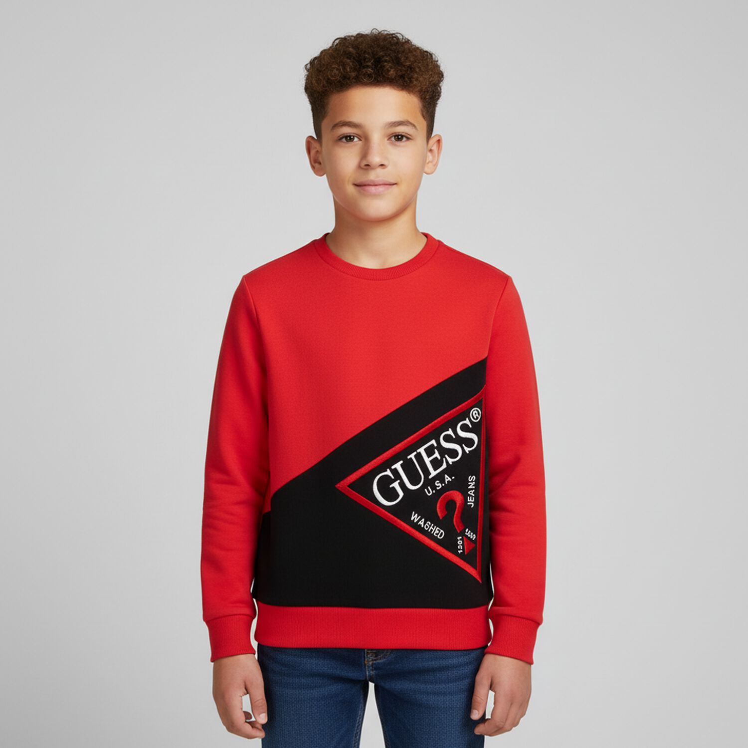 Boys Red Logo Sweatshirt, 1, hi-res image number null