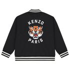 Boys Black Tiger Logo Zip Up Top, 1, hi-res